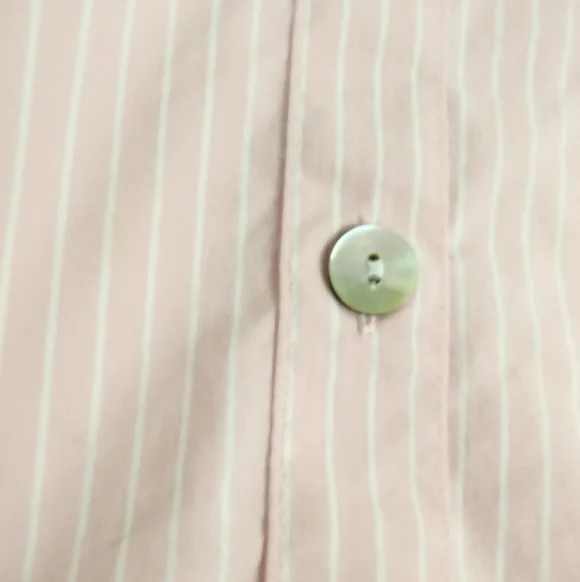 Vintage Chico's Design Pink And White Stripe Button Down Top. - Picture 4 of 8